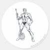 Aquaman_with_Pitchfork_BW_Classic_Round_Sticker_1 Aquaman With Pitchfork BW Classic Round Sticker