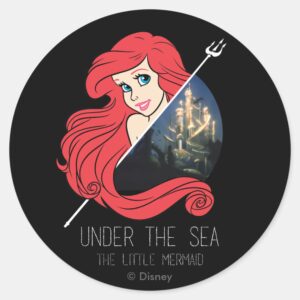 Ariel Atlantis Graphic Under The Sea Classic Round Sticker