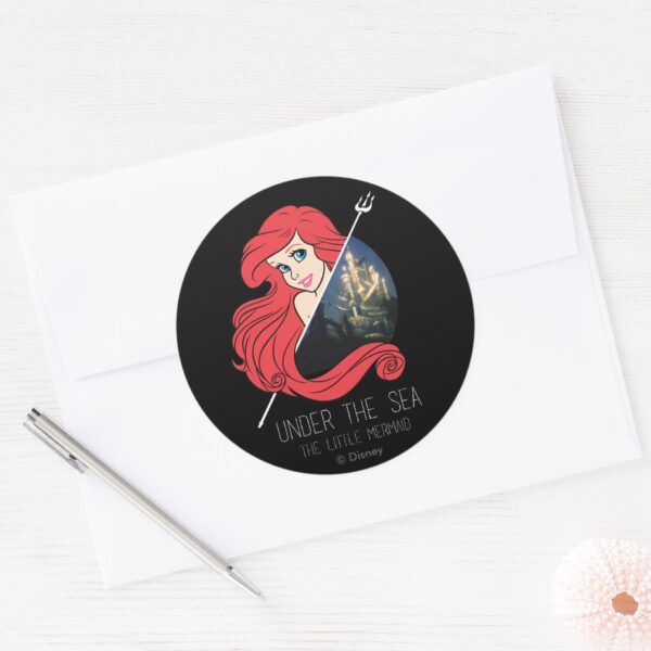 Ariel_Atlantis_Graphic_-_Under_The_Sea_Classic_Round_Sticker_3 Ariel Atlantis Graphic Under The Sea Classic Round Sticker