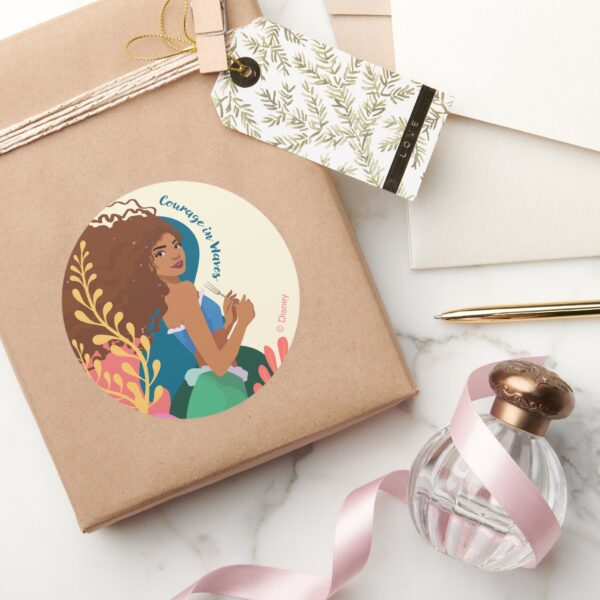 Ariel_Courage_in_Waves_Classic_Round_Sticker_5 Ariel Courage In Waves Classic Round Sticker