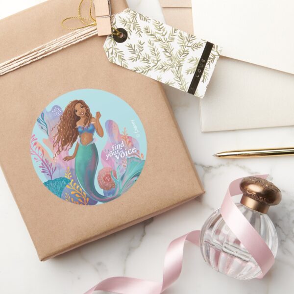 Ariel_Find_Your_Voice_Classic_Round_Sticker_5 Ariel Find Your Voice Classic Round Sticker