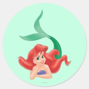 Ariel Laying Down Classic Round Sticker