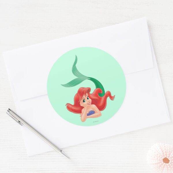 Ariel_Laying_Down_Classic_Round_Sticker_3 Ariel Laying Down Classic Round Sticker