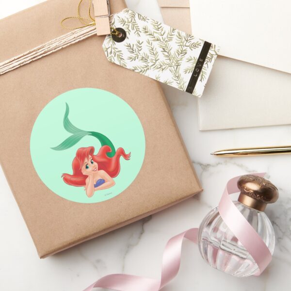 Ariel_Laying_Down_Classic_Round_Sticker_5 Ariel Laying Down Classic Round Sticker