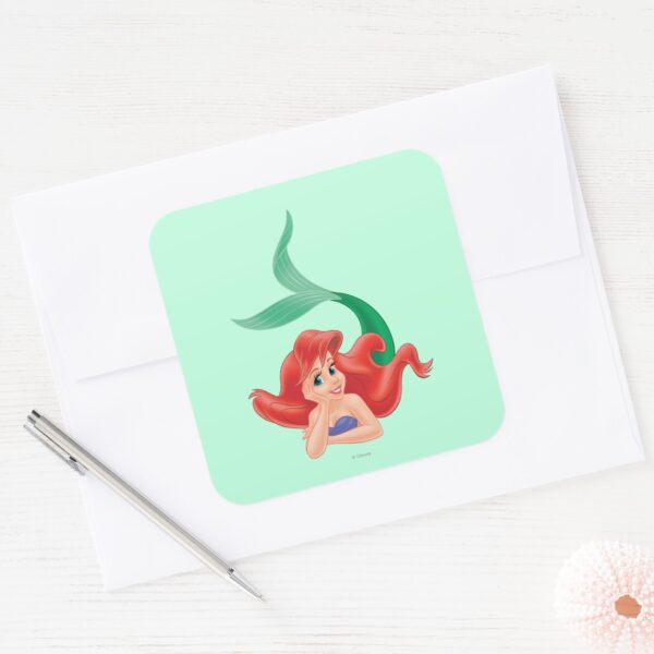 Ariel_Laying_Down_Square_Sticker_3 Ariel Laying Down Square Sticker