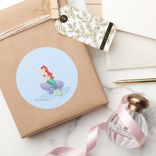 Ariel_Sitting_on_Rock_Classic_Round_Sticker_5 Ariel Sitting On Rock Classic Round Sticker