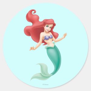 Ariel Swimming Classic Round Sticker