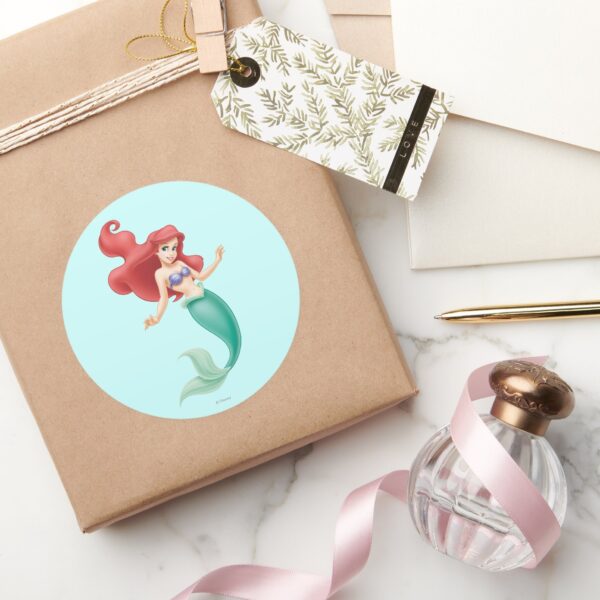 Ariel_Swimming_Classic_Round_Sticker_5 Ariel Swimming Classic Round Sticker