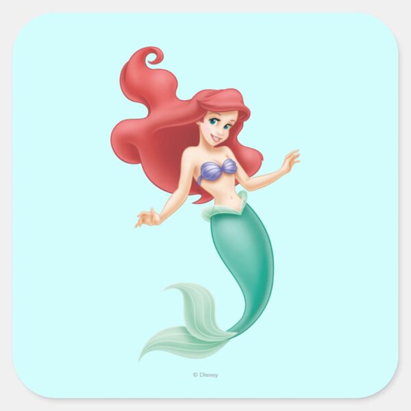 Ariel_Swimming_Square_Sticker_1 Ariel Swimming Square Sticker