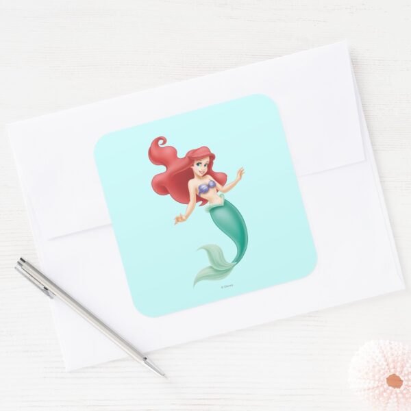 Ariel_Swimming_Square_Sticker_3 Ariel Swimming Square Sticker