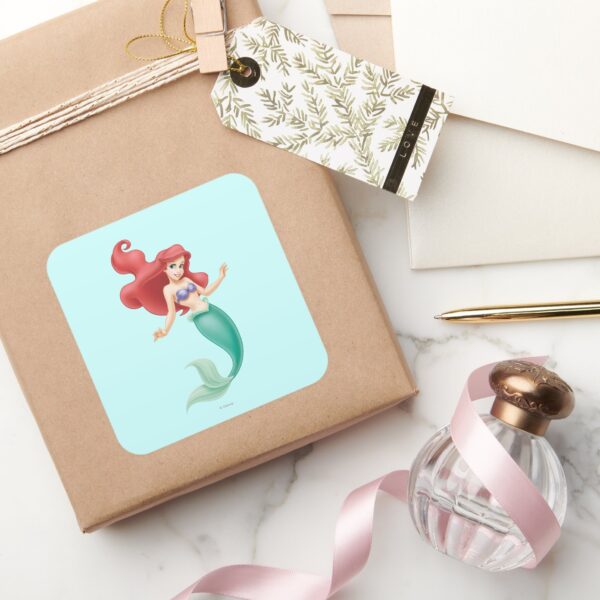 Ariel_Swimming_Square_Sticker_5 Ariel Swimming Square Sticker