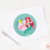 Ariel_With_Flounder_Name_Graphic_Classic_Round_Sticker_3 Ariel With Flounder Name Graphic Classic Round Sticker