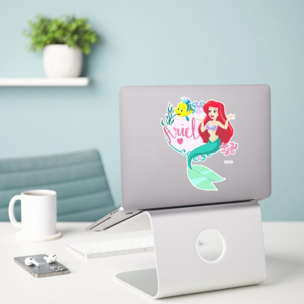 Ariel With Flounder Name Graphic Sticker