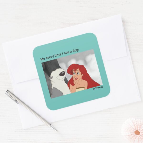 Ariel_&_Max_Meme__Me_Every_Time_I_See_A_Dog__Square_Sticker_3 Ariel Max Meme Me Every Time I See A Dog Square Sticker