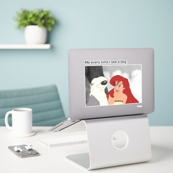 Ariel_&_Max_Meme__Me_Every_Time_I_See_A_Dog__Sticker_3 Ariel Max Meme Me Every Time I See A Dog Sticker