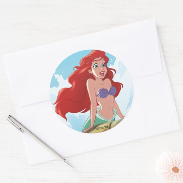 Ariel___Adventure_Begins_With_You_Classic_Round_Sticker_3 Ariel Adventure Begins With You Classic Round Sticker