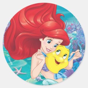 Ariel Make Time For Buddies Classic Round Sticker