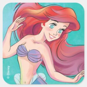 Ariel___The_Little_Mermaid___Watercolor_Birthday_Square_Sticker_1 Ariel The Little Mermaid Watercolor Birthday Square Sticker
