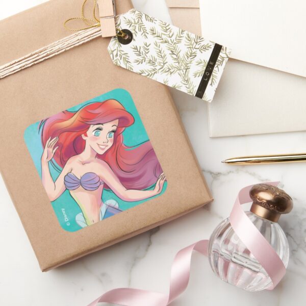 Ariel___The_Little_Mermaid___Watercolor_Birthday_Square_Sticker_5 Ariel The Little Mermaid Watercolor Birthday Square Sticker