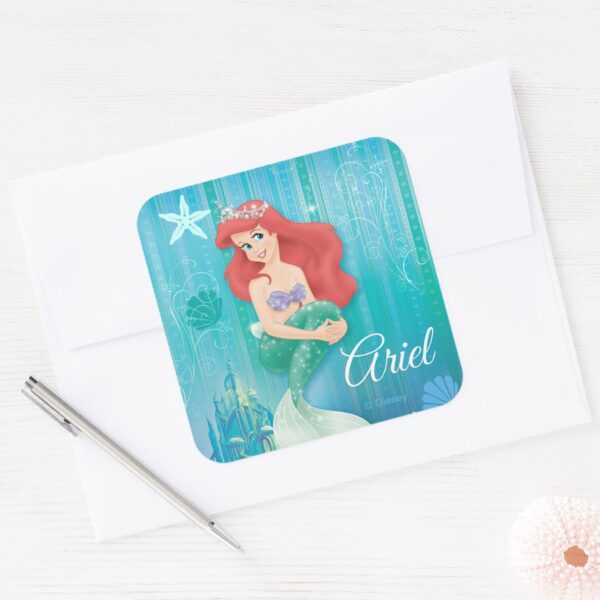 Ariel_and_Castle_Square_Sticker_3 Ariel And Castle Square Sticker