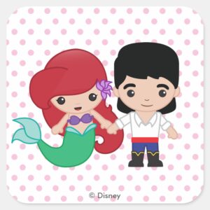 Ariel And Prince Eric Emoji Square Sticker