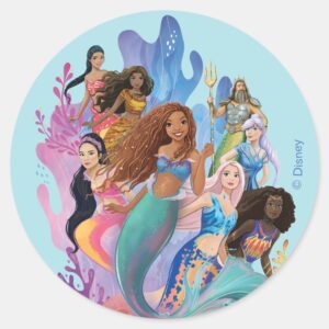 Ariel_and_her_Family_Classic_Round_Sticker_1 Ariel And Her Family Classic Round Sticker