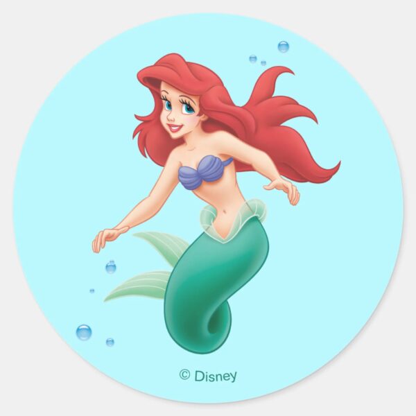 Ariel_with_Bubbles_Classic_Round_Sticker_1 Ariel With Bubbles Classic Round Sticker