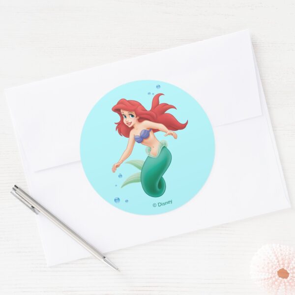 Ariel_with_Bubbles_Classic_Round_Sticker_3 Ariel With Bubbles Classic Round Sticker
