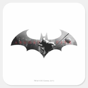Arkham City Bat Symbol Square Sticker