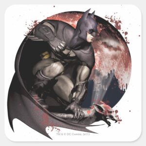 Arkham City Batman Moon Square Sticker