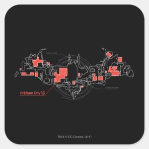 Arkham City Diagram Square Sticker