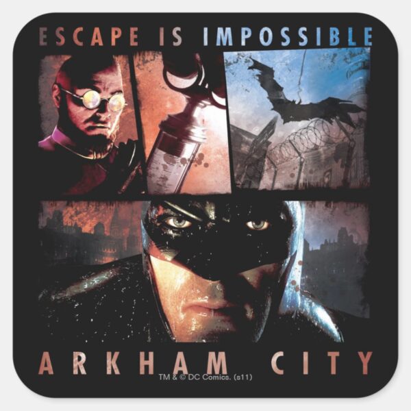 Arkham City Escape Is Impossible Square Sticker