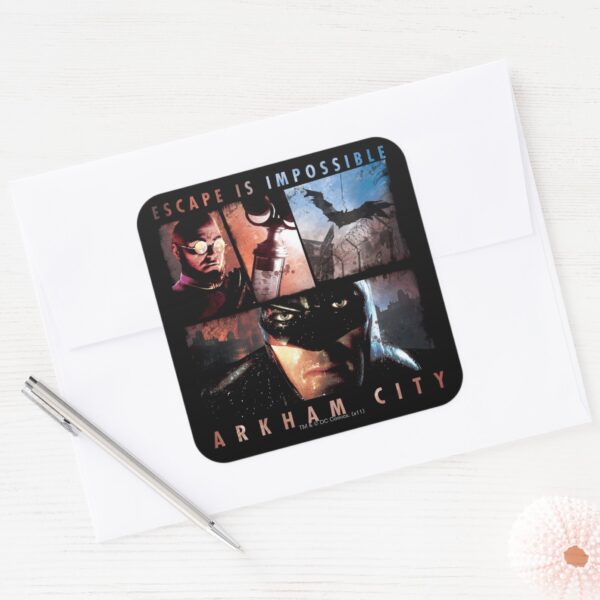 Arkham City Escape Is Impossible Square Sticker