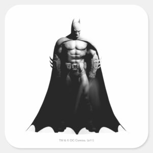 Arkham City Batman Black And White Wide Pose Square Sticker