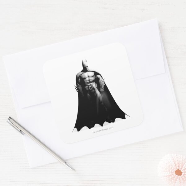Arkham_City___Batman_Black_and_White_Wide_Pose_Square_Sticker_3 Arkham City Batman Black And White Wide Pose Square Sticker