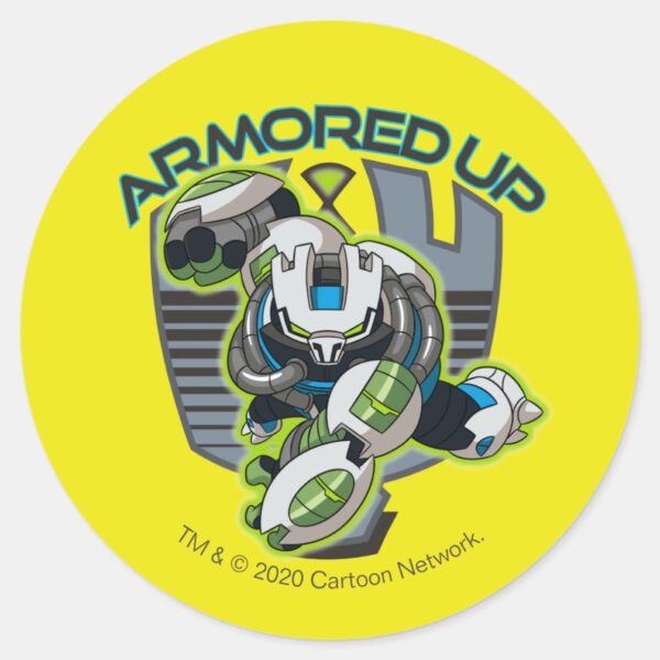 Armored_Up_-_Omni-Kix_Slapback_Classic_Round_Sticker_1 Armored Up Omni Kix Slapback Classic Round Sticker