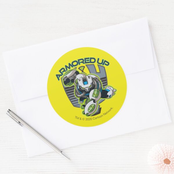 Armored_Up_-_Omni-Kix_Slapback_Classic_Round_Sticker_3 Armored Up Omni Kix Slapback Classic Round Sticker