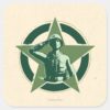 Army Sarge Salutes Square Sticker