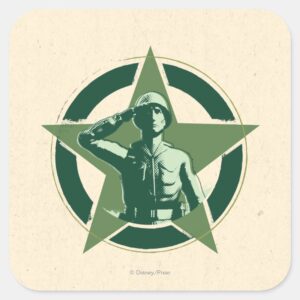 Army Sarge Salutes Square Sticker