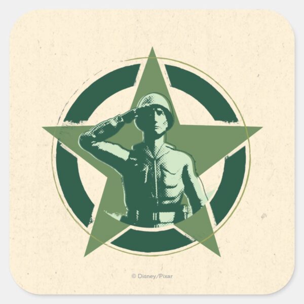 Army Sarge Salutes Square Sticker