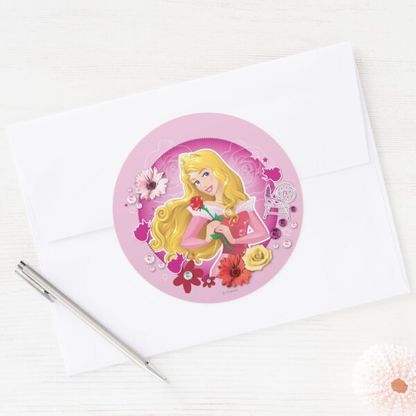 Aurora_-_Graceful_Princess_Classic_Round_Sticker_3 Aurora Graceful Princess Classic Round Sticker