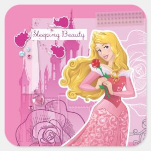 Aurora_-_Sleeping_Beauty_Square_Sticker_1 Aurora Sleeping Beauty Square Sticker