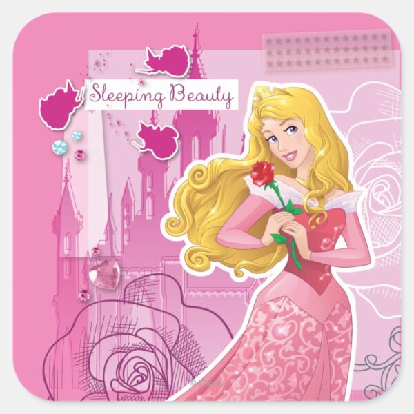 Aurora_-_Sleeping_Beauty_Square_Sticker_1 Aurora Sleeping Beauty Square Sticker