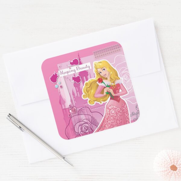 Aurora_-_Sleeping_Beauty_Square_Sticker_3 Aurora Sleeping Beauty Square Sticker