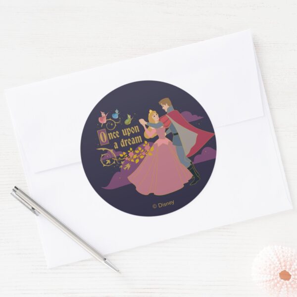 Aurora_&_Phillip_Once_Upon_a_Dream_Waltz_Classic_Round_Sticker_3 Aurora Phillip Once Upon A Dream Waltz Classic Round Sticker