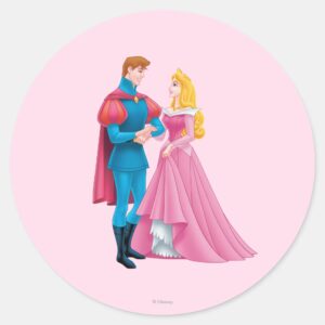 Aurora And Prince Phillip Classic Round Sticker