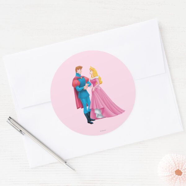 Aurora_and_Prince_Phillip_Classic_Round_Sticker_3 Aurora And Prince Phillip Classic Round Sticker