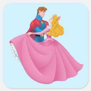 Aurora And Prince Phillip Dancing Square Sticker
