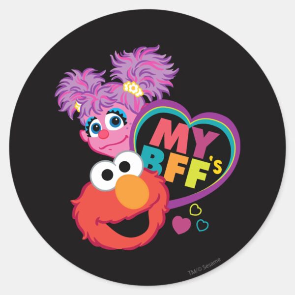 BFF Abby And Elmo Classic Round Sticker
