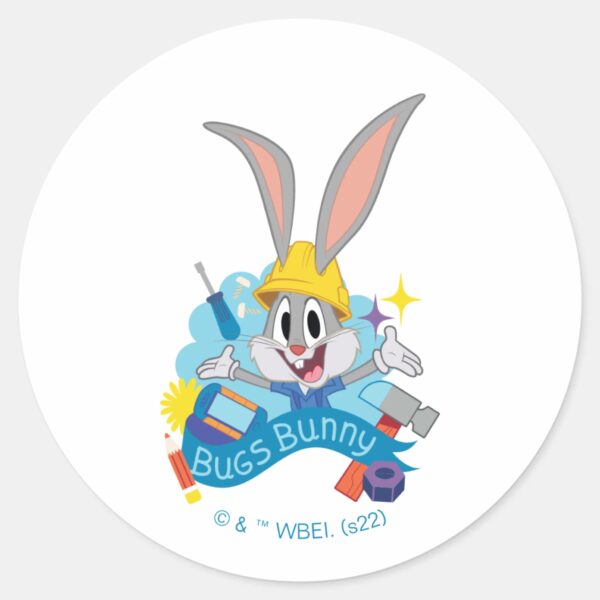 BUGS_BUNNY_BUILDERS™__BUGS_BUNNY™_Character_Art_Classic_Round_Sticker_1 BUGS BUNNY BUILDERS™ BUGS BUNNY™ Character Art Classic Round Sticker